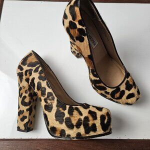 Steve Madden Size 7.5 Animal Print Sarina Pumps Pony Hair